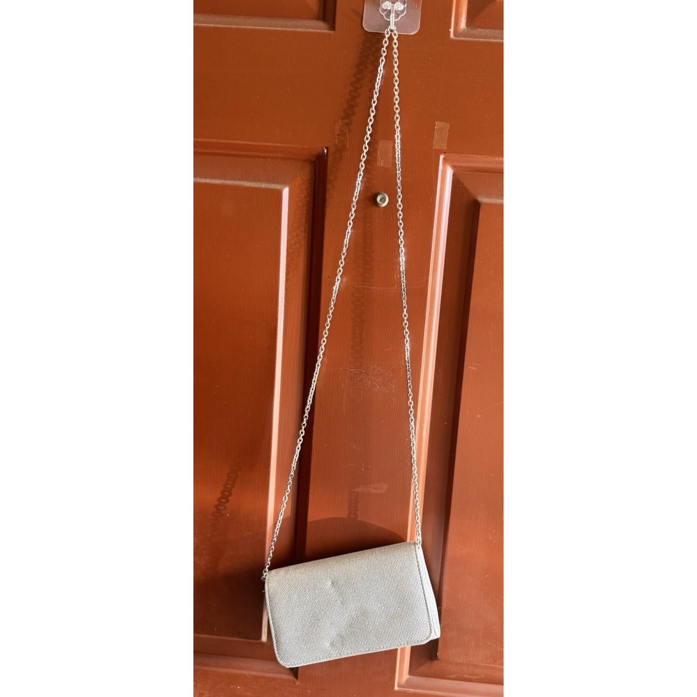 Women's silver small wedding prom Purse Remove able Chain Strap